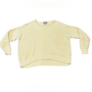 Pure Collection Cotton Crewneck Sweater | Light Yellow | NWOT | Size US 8/10
